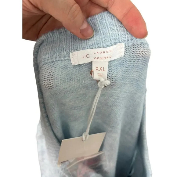 LC Lauren Conrad Sunday Stitched Blue Sweater Plus Size 2XL Soft Women’s - Picture 3 of 6